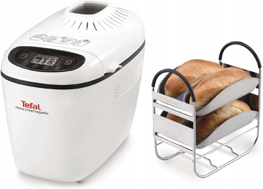 Хлібопічка Tefal, біла, 1600 Вт, 1.51 кг, 16 програм, комплект