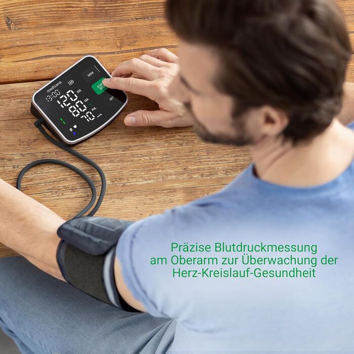 Тонометр на плече Medisana BU 520 з великою манжетою XXL, індикатор кольором (Ampel-Farbskala), вимірювання тиску та пульсу, визначення нерегулярного серцебиття та функція пам'яті