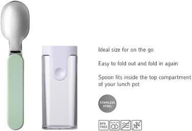Mepal Lunchpot Set with Folding Spoon, Ellipse – Vivid Mauve – practical muesli cup and container for transporting food