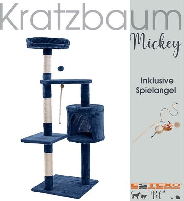 Кігтеточка для котів ESTEXO 112 см XL – ігровий комплекс, кріплення для лазіння, меблі для котів (темно-сірий)