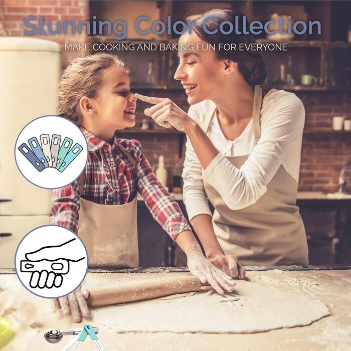 22-Piece Measuring Cup Set, Multicolor, Medium, 1 Cup, Silicone, Stainless Steel