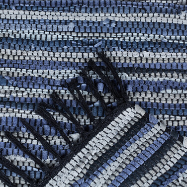 Relaxdays Leather and Cotton Patchwork Rug