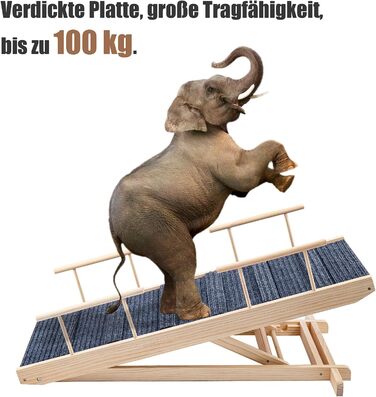 Східці для собак Hunderampe: дерев'яна, складна, регульована, до 100 кг, 30-60 см