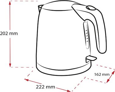 Електричний чайник MELITTA Prime Aqua mini, 1.0 л, 2200 Вт, чорний, нержавіюча сталь