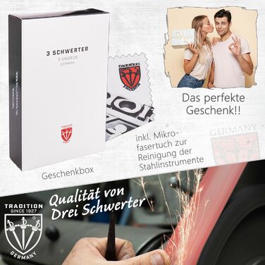 Набір для манікюру та педикюру 'Modena' від DREI SCHWERTER | 4-х частинний набір у шкіряному футлярі, виготовлений у Німеччині. Колір: Червоний. Вміст: ножиці для нігтів, пінцет, алмазна пилка для нігтів та лопатка для видалення кутикули