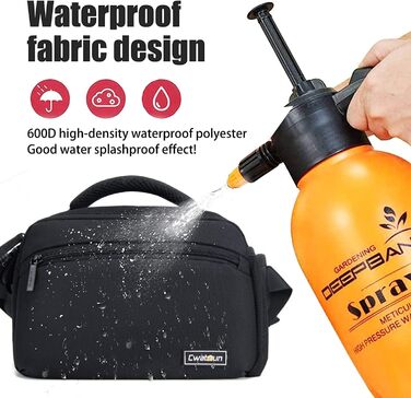 Водонепроникна сумка для камери на пояс/через плече Cwatcun для DSLR/SLR, чорна