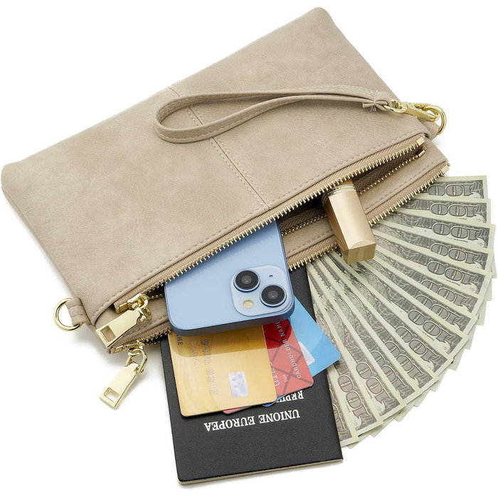 Жіноча сумка-месенджер зі шкіри, бежева: кросбоді, багато відділень, класичний стиль