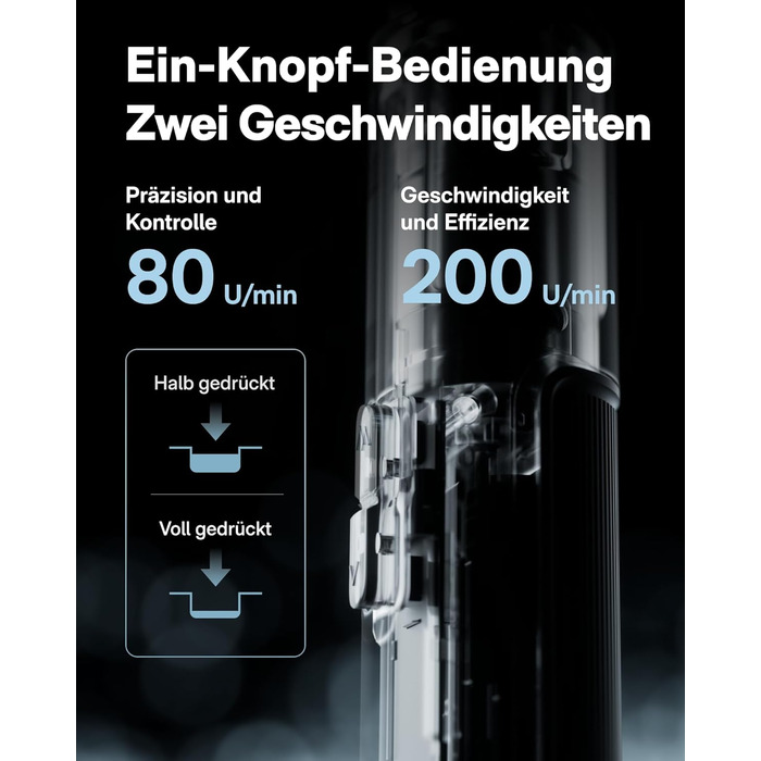 HOTO PixelDrive: Електродриль з інтелектуальним дисплеєм, 6 рівнів крутного моменту, 2000 mAh, USB-C, 30 біт, 1/4 Hex. Ідеально для ремонту електроніки та дому.