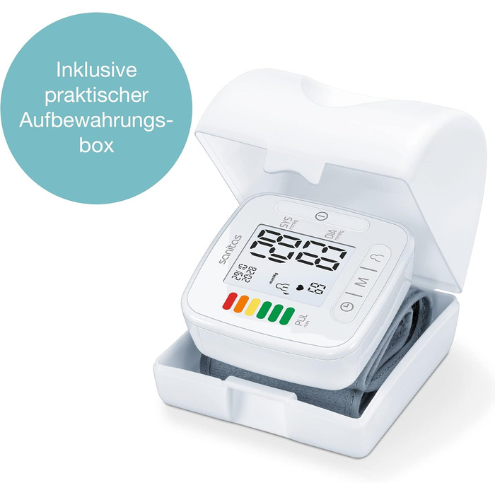 Тонометр Sanitas SBC 22 на зап'ястя (автоматичний вимірювання тиску та пульсу, функція попередження про аритмію)