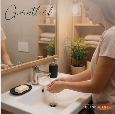 Набір для ванної кімнати 6 предметів, чорний: аксесуари для ванної, туалетний набір, кошик для сміття, стакан для зубних щіток, мильниця, дозатор для мила - пластик