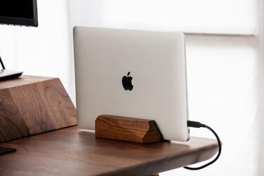 Oakwood Adjustable Wooden Laptop Stand - Desk Dock for MacBook Pro, MacBook Air, iPad - Walnut & Oak Wood, Handmade
