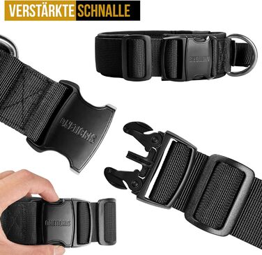 Нашийник для собак OneTigris з металевою застібкою Ranger Green (S, Чорний)