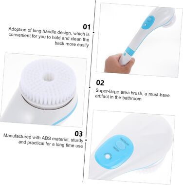 Minkissy 1-Piece Bath Brush Body Cleaning Brush Rotating Exfoliating Brush Face Washing Brush Massage Brush Electric Shower Brush Massage Brush for the Back Bath Accessories Abs Blue