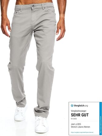 Чоловічі джинси JEEL Regular Fit Straight Cut Stretch Basic Washed (33W/38L, світло-сірі)