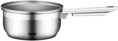 DMS 11-Piece Cookware Set made of high-quality stainless steel | Induction | Coated Cookware Set | Cookware | High-Quality Kitchen Set | Easy to Clean | Saucepan with Handle | Glass Lid TSE2011C
