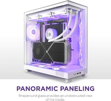 Корпус ПК NZXT H6 Flow RGB: компактний Mid-Tower з 3 вентиляторами, чорний/білий