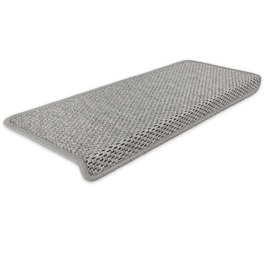 Ступінчасті килимки для сходів Kettelservice-Metzker Ґетеборґ, сірі, прямокутні, набір 15 шт.