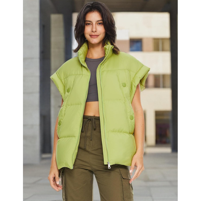 Жіночий пуховий жилет Orolay, світло-зелений, теплий, без рукавів, на блискавці, для зими
