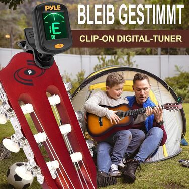 Акустична гітара Pyle для дітей та початківців, ½ розміру, з аксесуарами (сумка, тюнер, медіатор), чорний матовий сонцевий бьорст, 91 см