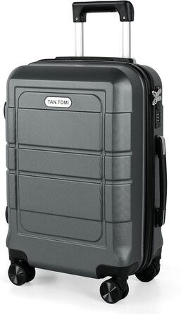 Чемодан ручної об'єм 41л TANTOMI: міцний ABS+PC, 4 колеса, кодовий замок, телескопічна ручка (M/L/XL), світло-темно зелений