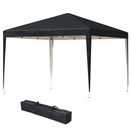 Outsunny Gazebo approx. 3x3m, water-resistant, stable, winter-proof, pop-up folding gazebo, UV protection, foldable party tent, garden tent with bag, garden gazebo for camping and garden, Black | Aosom