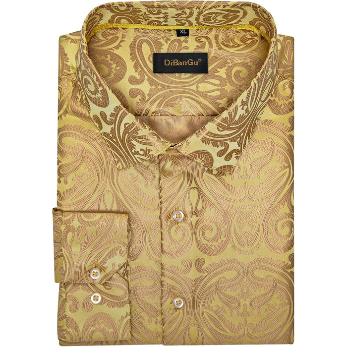 Краватка DiBanGu для чоловіків, шовкова краватка з нагрудною хустинкою, комплект для весілля, нагрудні хустинки, формальний стиль, універсальний розмір (3XL), колір шампань/золото