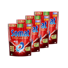 Капсули для посудомийних машин Somat Excellence 4in1, без запаху, для ідеального очищення та блиску, 176 шт.