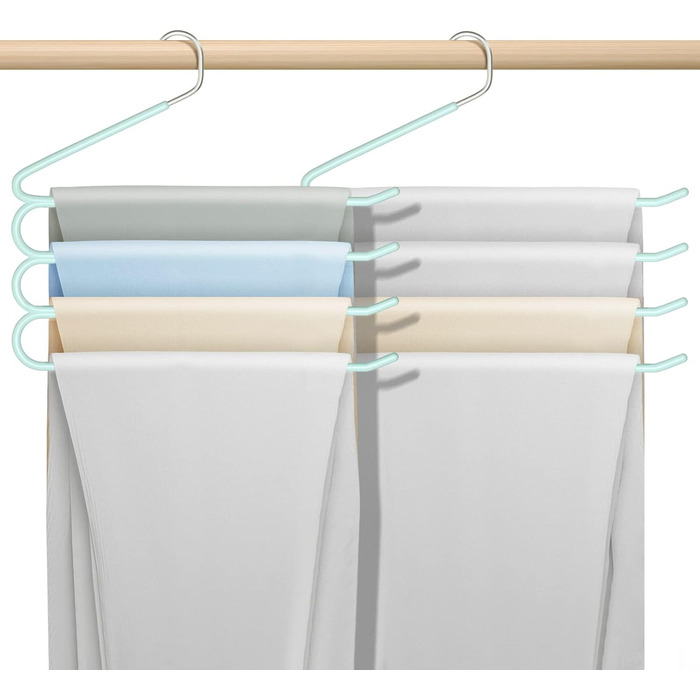 Набір вішалок для штанів, джинсів, краваток та шарфів, нержавіюча сталь, протиковзкі, економія місця (3 шт.), чорний (зелений)