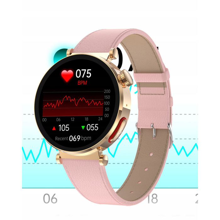 Жіночий смарт-годинник Sayberg AT490 (Золотий) з функціями ЕКГ та вимірювання рівня цукру