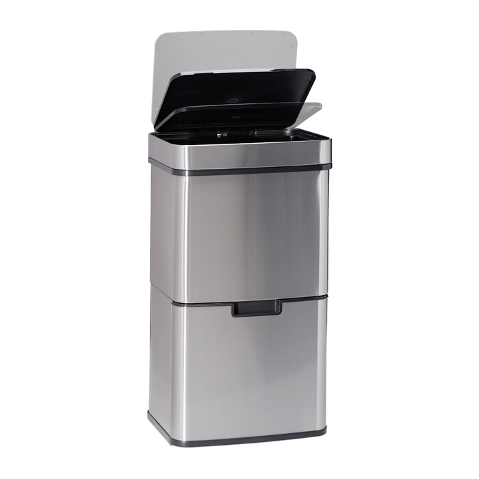Relaxdays 3-Compartment Waste Sorting System with Sensor