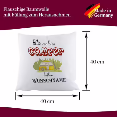 Crealuxe Decorative Cushions 'The Coolest Campers Have a Wish Name' Personalized, Sofa Cushion, Cotton Cushion