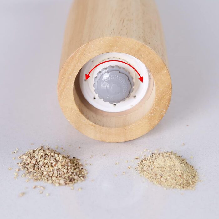 Набір дерев'яних мельниць для солі та перцю KKC з регульованим керамічним механізмом, 10 дюймів (гума)