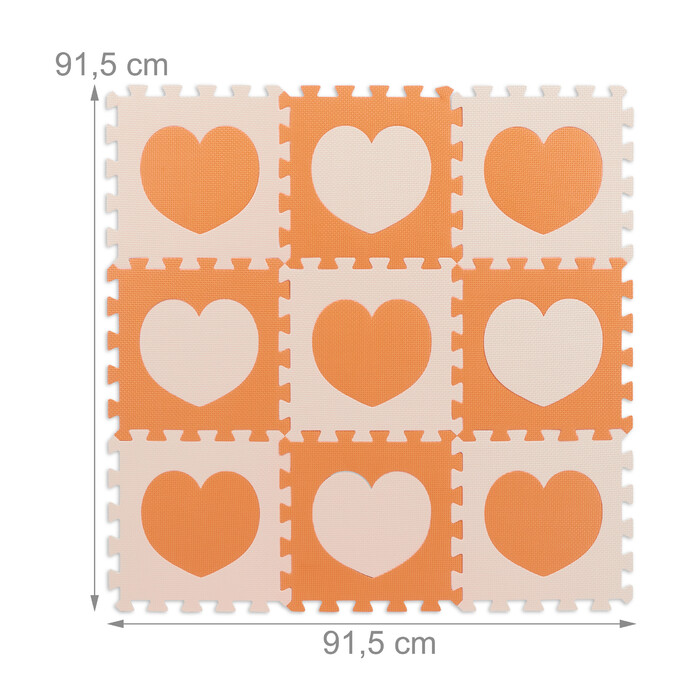 Relaxdays 18-Piece Puzzle Mat Heart