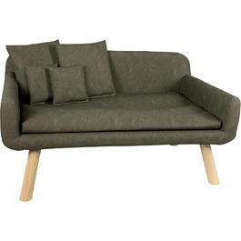 Диван для собак Тільда, штучна шкіра, ефект потертості, бежевий, 103x58x50 см