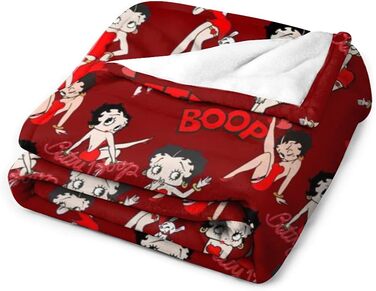 Плед HYN Betty Boop з фланелі для софи, м'який, червоний, 127x101 см, подарунок для мами