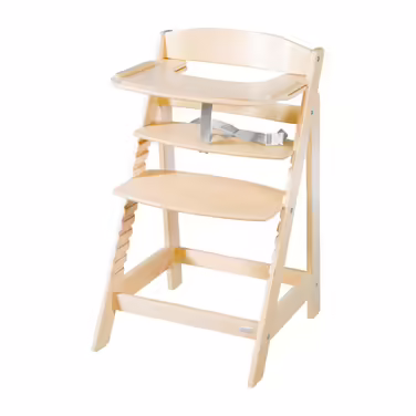 Roba Wooden Activity Board - Extension & Accessories for Sit Up Flex High Chair - Compatible with Belt System and High Chair Cushions - from 6 Months Natural