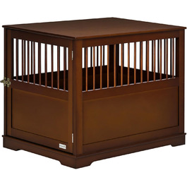 Клітка для собак PawHut, переноска для тварин, собача будка для середніх собак, переноска для собак в приміщенні, клітка для тварин з замком, коричнева, 80,5 x 59,5 x 67,5 см