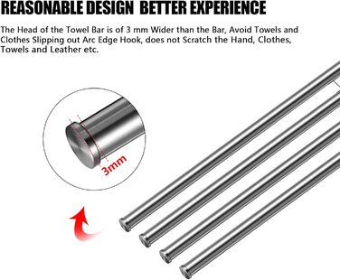 Тримач для рушників у ванну кімнату з 3-ма перекладинами, поворотний, з 3-ма кріпленнями, 40 см, нержавіюча сталь, монтаж на стіну, срібний (тримач для рушників з 4-ма кріпленнями)