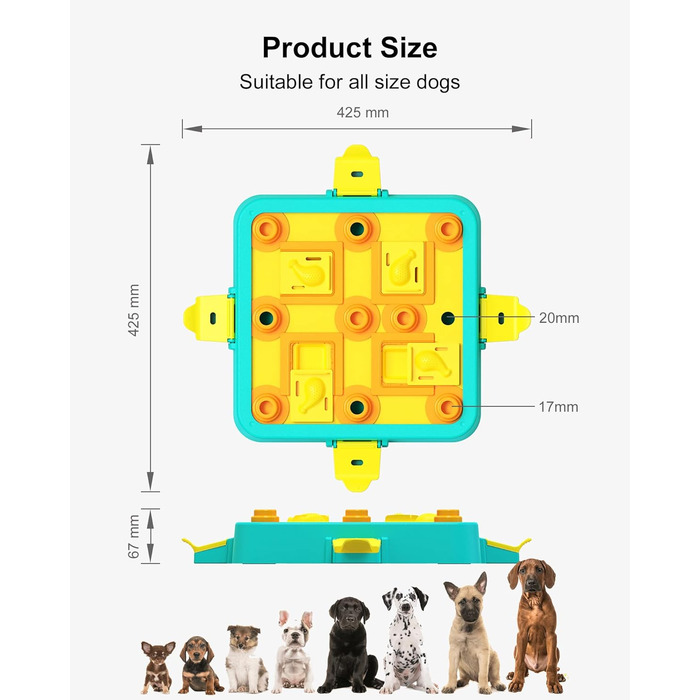 LACCEN Dog Toy Intelligence, Level 3 in 1 Interactive Dog Toy Puzzle for Boredom, Intelligence Toy for IQ Training Treat Dispenser Toy for Large, Small, Medium Dogs