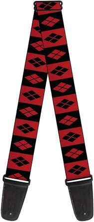 Гітарний ремінь Buckle-Down з дизайном 'Веселий Джокер', чорний/білий, 34-60 дюймів