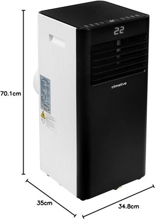 Мобільний кондиціонер з витяжним шлангом 10000 BTU, 2,9 кВт, WiFi, Tuya Smart, для квартир до 29 м², з ущільнювачем для вікна