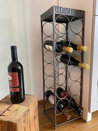 CASABLANCA Wine Bottle Rack 'Albana' 78 CM Antique Gold Effect