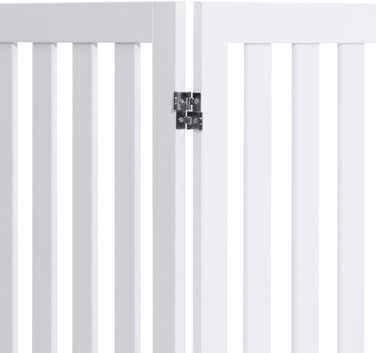 Захисний бар'єр для собак COSTWAY 89 см, 4 панелі, дерев'яний, дитячий, розкладний, захист від сходів, гнучкий, білий