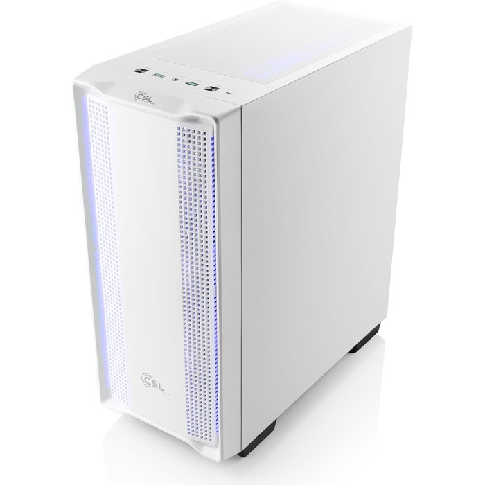 Корпус для ігрового ПК VITRUM PRO - Midi Tower, білий, RGB підсвічування, скло, вентилятори, ATX/mATX/Mini-ITX