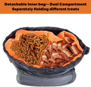 Водонепроникна сумка для ласощів для собак Hanwell з інтегрованим дозатором пакетів для екскрементів, сумка для дресирування собак на стегні та на плечі, чорна