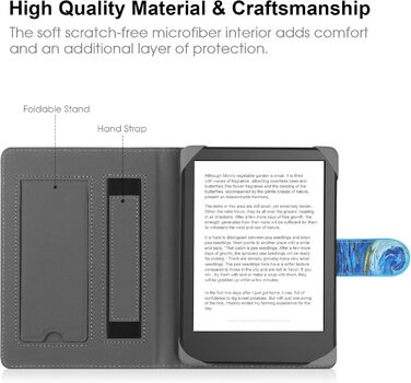 Чохол для електронних читалок 6.8-7 дюймів: Kindle, Kobo, Pocketbook, Tolino, Sony. Шкіряний чохол-підставка з принтом 