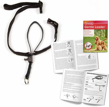 Напівшийовик Gentle Leader Beaphar для великих собак: зупиняє тягу, тренувальний помічник, чорний