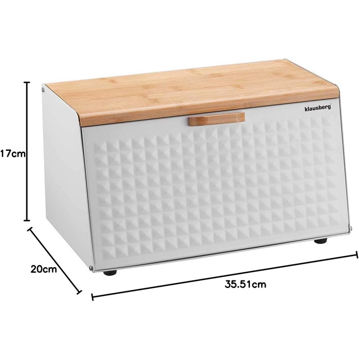 Кляузберг Brotbox: дерев'яний та металевий хлібний ящик/кошик (чорний/білий)