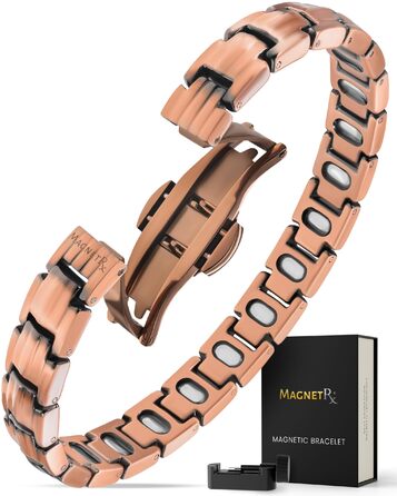 Браслет на руку чоловічий MagnetRX® з чистої міді – для магнітотерапії при артриті та тунельному синдромі – з інструментом для регулювання розміру (5X Strength - EllipseMAX (5,000 Gauss))