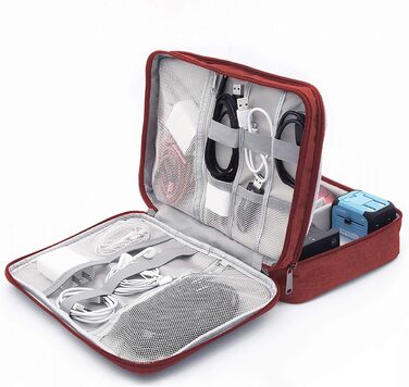 Водонепроникна сумка-органайзер для кабелів та електроніки Ruyosn (червона)